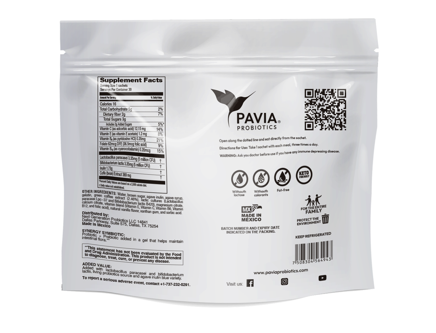 CDP | Live probiotics with green coffee extract Helps support weight loss Contains 30 single serve packets | Vanilla flavor
